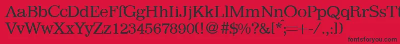 フォントImmaculateRegularDb – 赤い背景に黒い文字