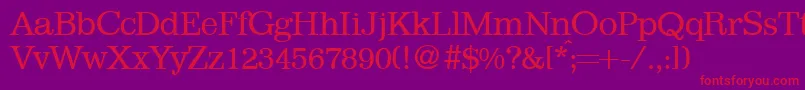 ImmaculateRegularDb Font – Red Fonts on Purple Background