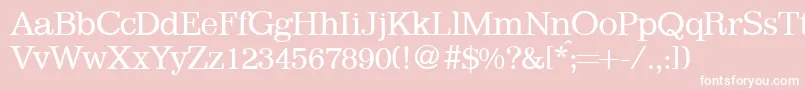 Fonte ImmaculateRegularDb – fontes brancas em um fundo rosa