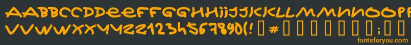 フォントJeffKovalsky – 黒い背景にオレンジの文字