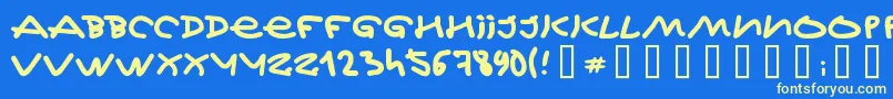 JeffKovalsky Font – Yellow Fonts on Blue Background