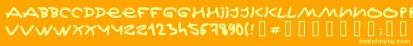 JeffKovalsky Font – Yellow Fonts on Orange Background