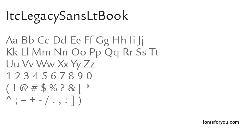 ItcLegacySansLtBook-fontti – aakkoset, numerot, erikoismerkit