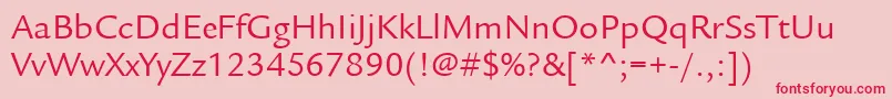 ItcLegacySansLtBook Font – Red Fonts on Pink Background