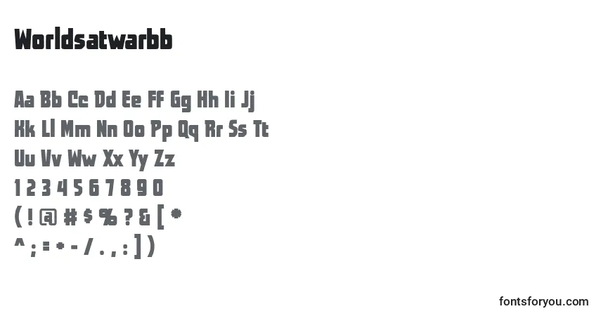 Schriftart Worldsatwarbb (70180) – Alphabet, Zahlen, spezielle Symbole