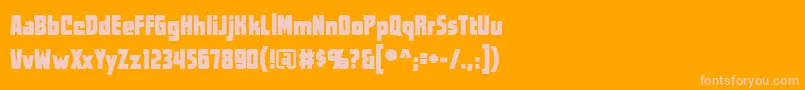 Worldsatwarbb Font – Pink Fonts on Orange Background