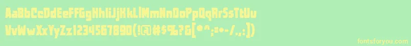 Worldsatwarbb Font – Yellow Fonts on Green Background