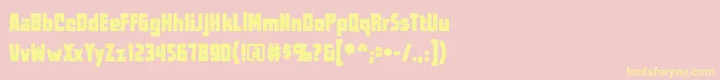 Worldsatwarbb Font – Yellow Fonts on Pink Background