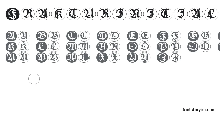 A fonte Frakturinitialenangularround – alfabeto, números, caracteres especiais