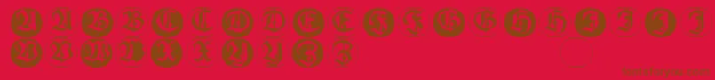 Frakturinitialenangularround Font – Brown Fonts on Red Background