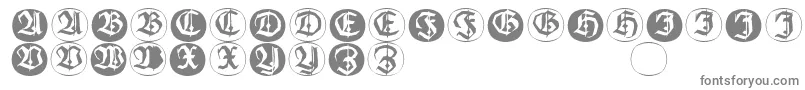 Frakturinitialenangularround-fontti – harmaat kirjasimet valkoisella taustalla