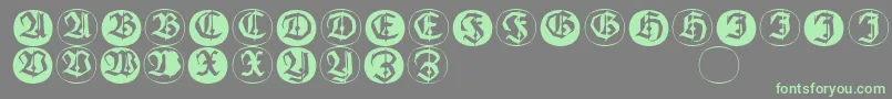 Frakturinitialenangularround Font – Green Fonts on Gray Background
