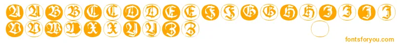 Шрифт Frakturinitialenangularround – оранжевые шрифты на белом фоне