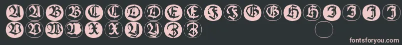 Frakturinitialenangularround Font – Pink Fonts on Black Background