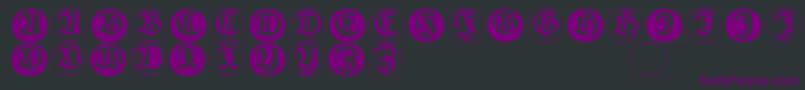 Шрифт Frakturinitialenangularround – фиолетовые шрифты на чёрном фоне