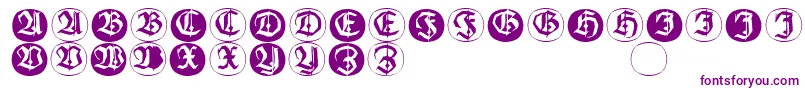 フォントFrakturinitialenangularround – 白い背景に紫のフォント