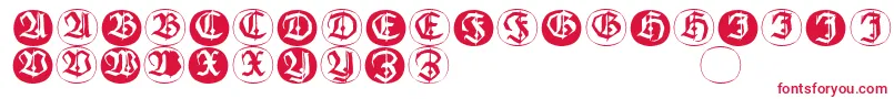フォントFrakturinitialenangularround – 白い背景に赤い文字
