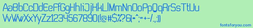fuente NonLicensedTevegraphyMedium – Fuentes Azules Sobre Fondo Verde