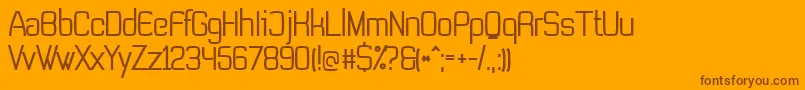 Fonte NonLicensedTevegraphyMedium – fontes marrons em um fundo laranja