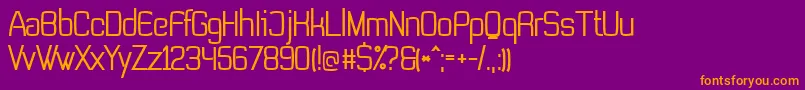 NonLicensedTevegraphyMedium Font – Orange Fonts on Purple Background