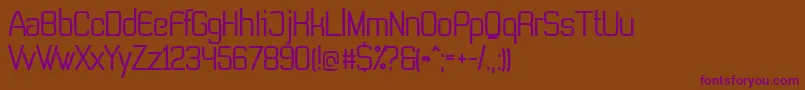 NonLicensedTevegraphyMedium Font – Purple Fonts on Brown Background