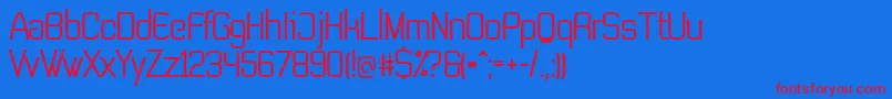 Czcionka NonLicensedTevegraphyMedium – czerwone czcionki na niebieskim tle