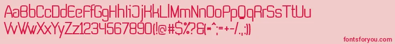 フォントNonLicensedTevegraphyMedium – ピンクの背景に赤い文字