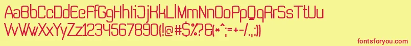 NonLicensedTevegraphyMedium Font – Red Fonts on Yellow Background