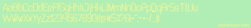 フォントNonLicensedTevegraphyMedium – 黄色の文字が緑の背景にあります