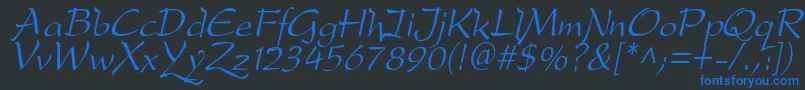 DreameroneItalic Font – Blue Fonts on Black Background