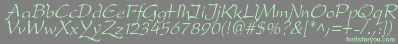 DreameroneItalic Font – Green Fonts on Gray Background