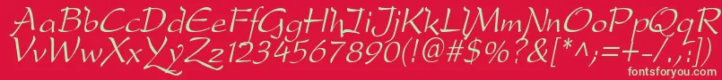 DreameroneItalic Font – Green Fonts on Red Background