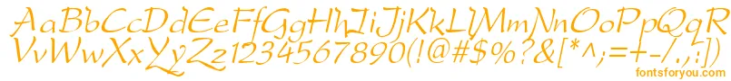 DreameroneItalic-Schriftart – Orangefarbene Schriften auf weißem Hintergrund