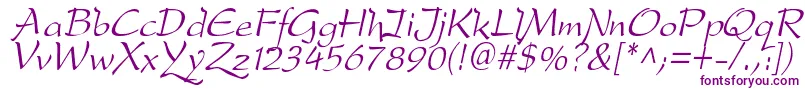 DreameroneItalic-fontti – violetit fontit valkoisella taustalla