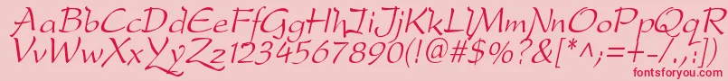 DreameroneItalic Font – Red Fonts on Pink Background