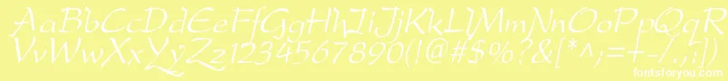 DreameroneItalic Font – White Fonts on Yellow Background