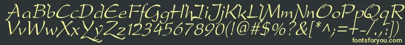 フォントDreameroneItalic – 黒い背景に黄色の文字