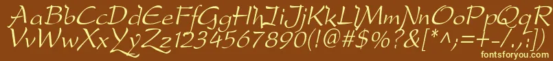 Шрифт DreameroneItalic – жёлтые шрифты на коричневом фоне