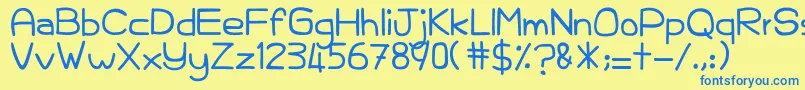 KelamKabut Font – Blue Fonts on Yellow Background