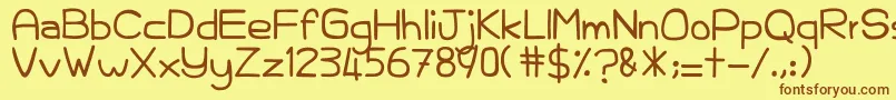 KelamKabut-fontti – ruskeat fontit keltaisella taustalla