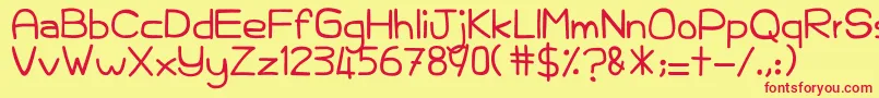 KelamKabut Font – Red Fonts on Yellow Background