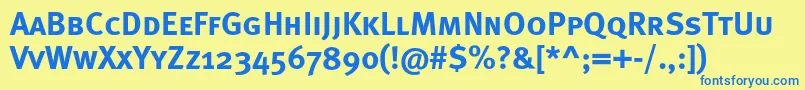 Metaboldcapsc Font – Blue Fonts on Yellow Background
