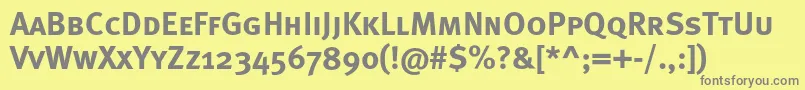 Metaboldcapsc Font – Gray Fonts on Yellow Background
