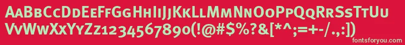 Metaboldcapsc Font – Green Fonts on Red Background