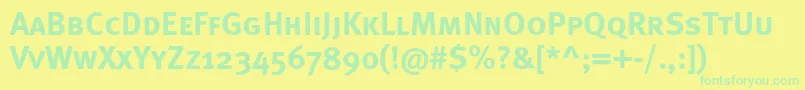 Czcionka Metaboldcapsc – zielone czcionki na żółtym tle