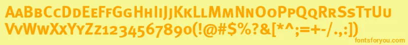 Metaboldcapsc-fontti – oranssit fontit keltaisella taustalla