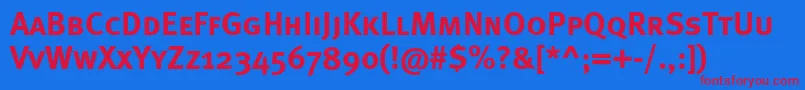 Metaboldcapsc Font – Red Fonts on Blue Background