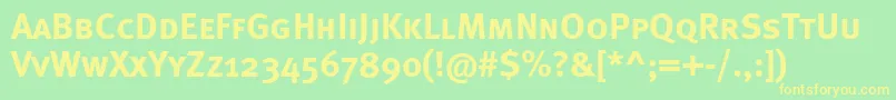 Metaboldcapsc Font – Yellow Fonts on Green Background