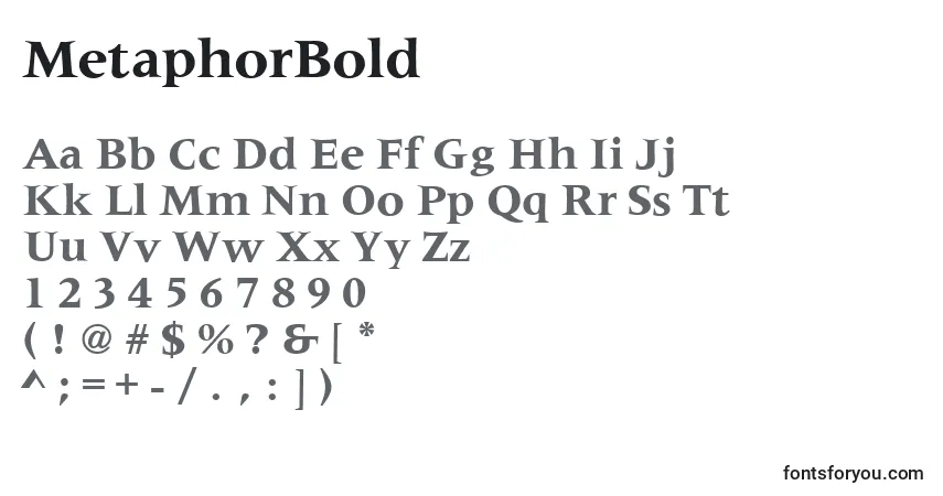 Fuente MetaphorBold - alfabeto, números, caracteres especiales