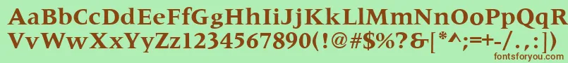 Шрифт MetaphorBold – коричневые шрифты на зелёном фоне